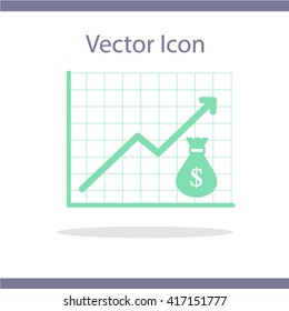 graph increase profit stock white background