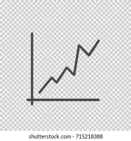 Graph increase vector icon eps 10. Chart going up simple isolated pictogram.