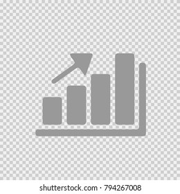Graph increase vector icon eps 10. Chart up simple isolated illustration.