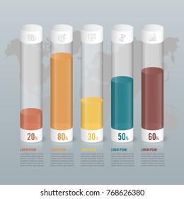 Graph infographic design vector and marketing icons can be used for workflow layout, diagram, annual report, web design. Business concept with 5 options, steps or processes.
