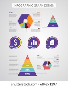 Graph infographics design vector and icons can be used for workflow layout, diagram, annual report, web design and business concept.
