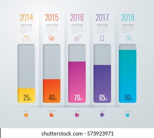 Graph infographics design vector and marketing icons can be used for workflow layout, diagram, annual report, web design. Business concept with 5 options, steps or processes.