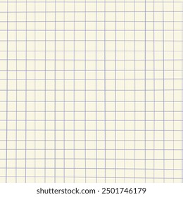 Graph ink doodle check paper. Printable squared grid paper with color lines. Geometric background for school, wrapping, invitations, card, scrapbooking, notebook, diary. Realistic lined paper blank.