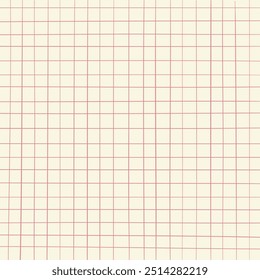 Graph ink doodle check paper. Printable squared grid paper with color lines. Geometric background for school, wrapping, invitations, card, scrapbooking, notebook, diary. Realistic lined paper blank.