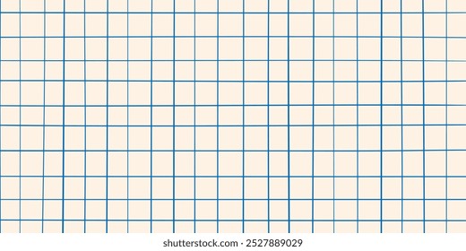 Graph ink doodle check paper. Printable squared grid paper with color lines. Geometric background for school, wrapping, invitations, card, scrapbooking, notebook, diary. Realistic lined paper blank.