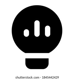 Graph inside light bulb depicting business idea 