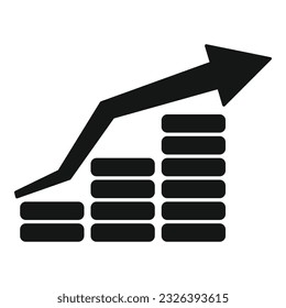 Graph invest icon simple vector. Financial money. Success investor