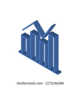 Graph isometric left top view 3D icon