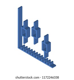 Graph isometric left top view 3D icon
