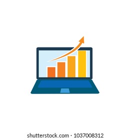 Graph Laptop Logo Icon Design