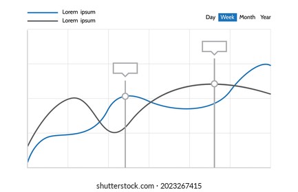 Graph line chart financial statistical Infographics y diagnósticos, gráficos y esquemas vectores. Elemento vector de negocio