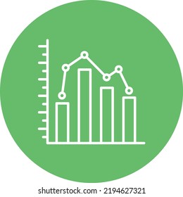 Graph line circle icon vector image. Can also be used for web apps, mobile apps and print media.