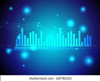 graph and line curve geometry with shinny point light represent technology background