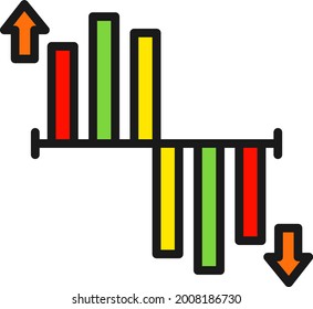 Graph Line Filled Vector Icon Design
