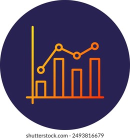 Graph Line Gradient Icon Design