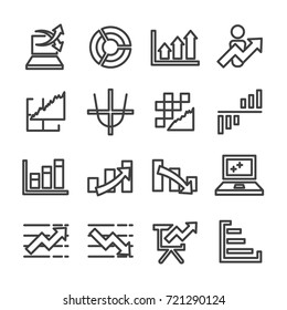 graph line icon business chart presentation info graphic vector