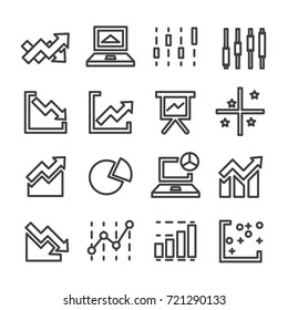 graph line icon business chart presentation info graphic vector