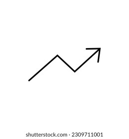 Graph line icon, chart, financial indicators logo vector