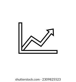 Icono de línea de grafo, gráfico, logotipo de indicadores financieros vector