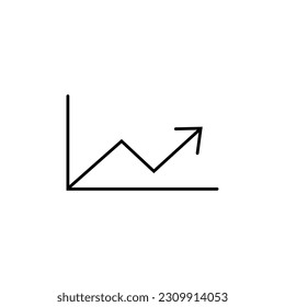 Graph line icon, chart, financial indicators logo vector