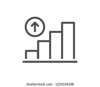 Graph line icon. Column chart sign. Growth diagram symbol. Quality design flat app element. Editable stroke Graph chart icon. Vector