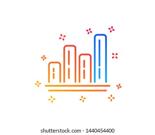 Graph line icon. Column chart sign. Growth diagram symbol. Gradient design elements. Linear graph chart icon. Random shapes. Vector