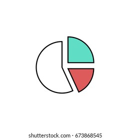 Graph line icon. Line icon with flat design elements on white background. Symbol for your web site design, logo, app, UI. Vector illustration, EPS