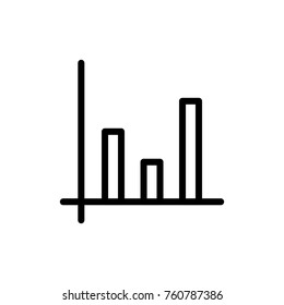 Graph line icon. High quality black outline logo for web site design and mobile apps. Vector illustration on a white background.