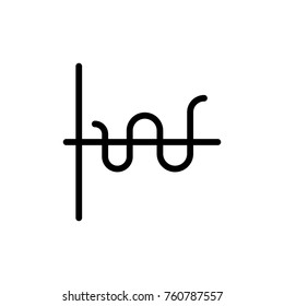 Graph line icon. High quality black outline logo for web site design and mobile apps. Vector illustration on a white background.