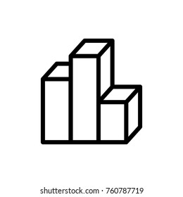Graph line icon. High quality black outline logo for web site design and mobile apps. Vector illustration on a white background.