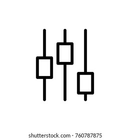 Graph line icon. High quality black outline logo for web site design and mobile apps. Vector illustration on a white background.