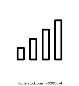 Graph line icon. High quality black outline logo for web site design and mobile apps. Vector illustration on a white background.