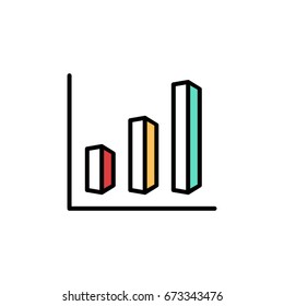 Graph line icon. Line icons with flat design elements on white background. Modern infographic. Symbol for your web site design, logo, app, UI. Vector illustration, EPS