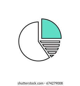 Graph line icon. Line icons with flat design elements on white background. Symbol for your web site design, logo, app, UI. Vector illustration, EPS