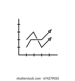 Graph line icon. Line icons with flat design elements on white background. Symbol for your web site design, logo, app, UI. Vector illustration, EPS