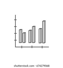 Graph line icon. Line icons with flat design elements on white background. Symbol for your web site design, logo, app, UI. Vector illustration, EPS