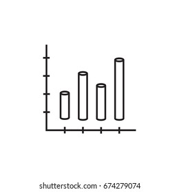 Graph line icon. Line icons with flat design elements on white background. Symbol for your web site design, logo, app, UI. Vector illustration, EPS