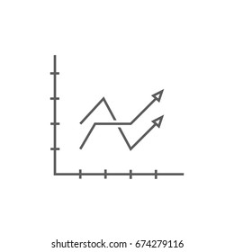 Graph line icon. Line icons with flat design elements on white background. Symbol for your web site design, logo, app, UI. Vector illustration, EPS