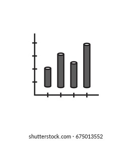 Graph line icon. Line icons with flat design elements on white background. Symbol for your web site design, logo, app, UI. Vector illustration, EPS