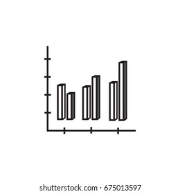 Graph line icon. Line icons with flat design elements on white background. Symbol for your web site design, logo, app, UI. Vector illustration, EPS