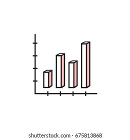Graph line icon. Line icons with flat design elements on white background. Symbol for your web site design, logo, app, UI. Vector illustration, EPS