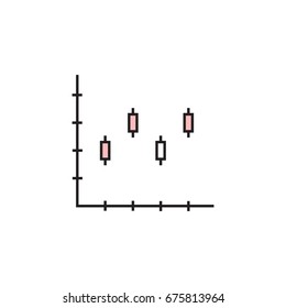 Graph line icon. Line icons with flat design elements on white background. Symbol for your web site design, logo, app, UI. Vector illustration, EPS