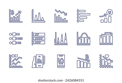 Graph line icon set. Editable stroke. Vector illustration. Containing graph, bar graph, diagram.