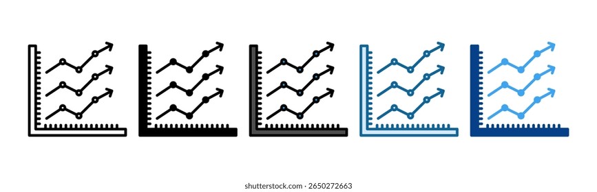 Linha do gráfico ícone Definir coleção de vários estilos