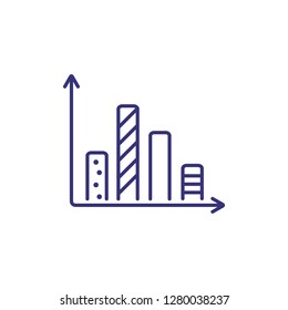 Graph line icon. Title, line, arrow. Presentation concept. Vector illustration can be used for topics like business, strategy, meeting