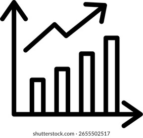 Design de vetor de ícone de linha de gráfico