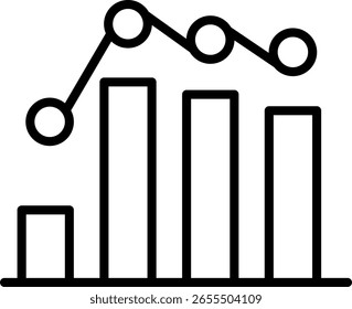 Design de vetor de ícone de linha de gráfico