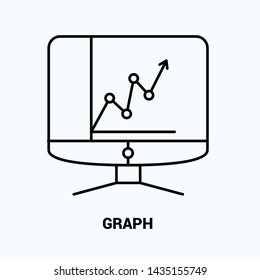 graph line icon vector on white background