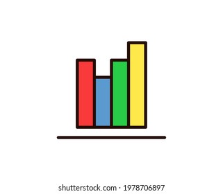 Graph line icon. Vector symbol in trendy flat style on white background. Graph sing for design.