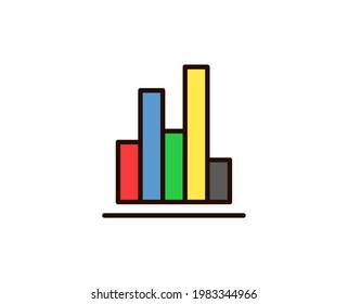 Graph line icon. Vector symbol in trendy flat style on white background. Graph sing for design.